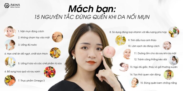 15 NGUYÊN TẮC ĐỪNG QUÊN KHI DA NỔI MỤN