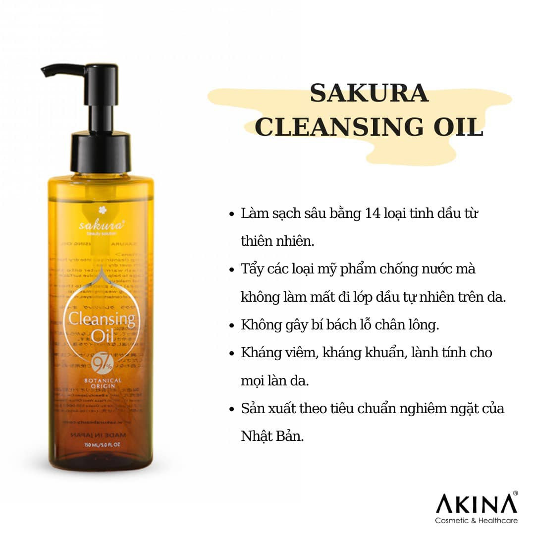 Dầu tẩy trang Sakura Cleansing Oil - Tẩy trang da dầu mụn
